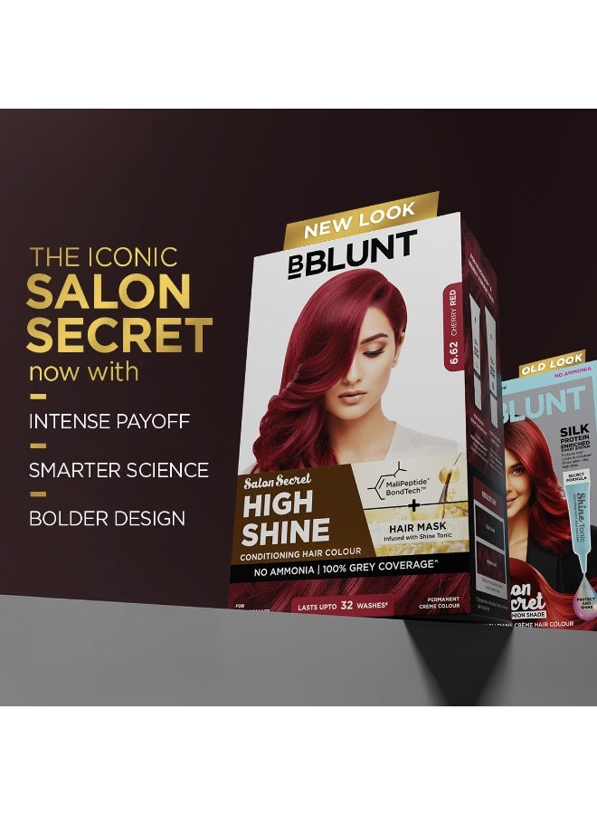 بي بلانت صبغة شعر بي بلانت صالون سيكريت عالية اللمعان مع تقنية مالي ببتيد بوند تيك™ للحد من التقصف | أحمر كرزي - 6.62 | خالية من الأمونيا، تغطية كاملة للشعر الأبيض | لون دائم يدوم طويلاً | صالون منزلي 130 غرام - Image 4